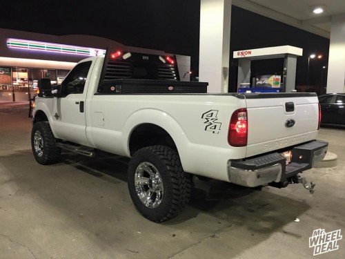 20x10 XD Revolver Chrome wheels with 35x12.50R20 Nitto Trail Grappler MT tires on a 2015 Ford F-350 20x10" Chrome XD Revolver -24mm wheels with 35x12.50R20 Nitto Trail Grappler MT tires on a 2015 Ford F-350