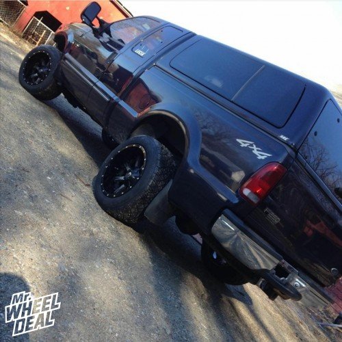 20x12" Black Machined Fuel Nutz -44mm wheels with 305-50-20 Nitto NT420S tires on a 2000 Ford F-250 20x12 Black Machined Fuel Nutz -44 wheels with 305-50-20 Nitto NT420S tires on a 2000 Ford F250
