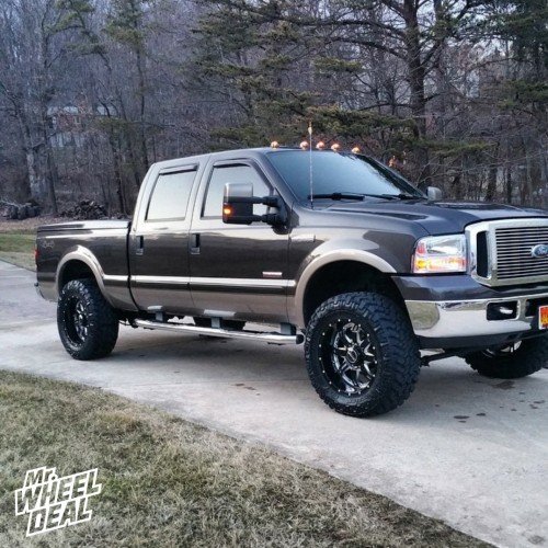 2006 Ford F-250 with 20x10" BMF REPR Death Metal wheels -19 offset and 35x12.50x20 Nitto Trail Grappler tires 20x10 BMF REPR Death Metal wheels with 35x12.50x20 Nitto Trail Grappler tires on a 2006 Ford F-250
