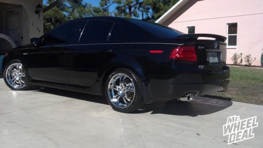 18x8" American Racing Casino Chrome with 235/40/18 Nexen N7000 tires on 2005 Acrua TL