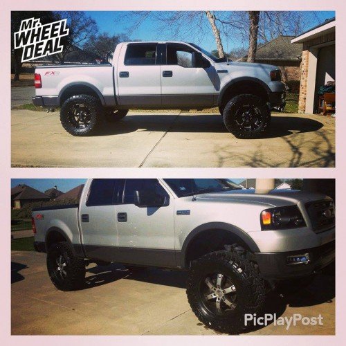 20x9 BMF Novakane Death Metal Black wheels +0 on a 2004 Ford F150 20x9" BMF Novakane Death Metal Black wheels with +0 offset on a 2004 Ford F-150