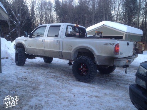 2003 Ford F-250 with 20x12 Moto Metal 969 Black and Red wheels with 37X13.50R20 Nitto Mud Grappler tires 20x12" Moto Metal 969 Black and Red wheels with 37X13.50R20 Nitto Mud Grappler tires on a 2003 Ford F250