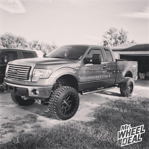 35X12.50R20 Pro Comp Xtreme MT2 tires with 20x12 Fuel Maverick wheels on a 2011 Ford F-150 20x12 Fuel Maverick wheels with 35X12.50R20 Pro Comp Xtreme MT2 tires on a 2011 Ford F-150