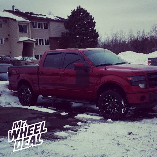 20x9" Fuel Off-Road Lethal Black Milled Wheels with 305-50-20 Toyo Open Country AT II Tires on a 2013 Ford F-150 20x9" Fuel Off-Road Lethal Black Milled Wheels with 305-50-20 Toyo Open Country AT II Tires on a 2013 Ford F-150