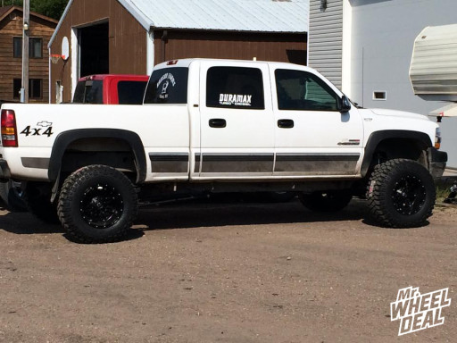 18x12 Fuel Offroad Hostage wheels with LT325/65/18 Mickey Thompson MTZ tires on a Chevy 2500HD 2002 Chevy 2500HD with 18x12 Fuel Hostage wheels with LT325/65/18 Mickey Thompson MTZ tires