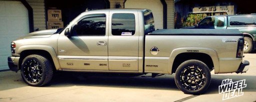 20x9" BMF Novakane Death Metal Black Wheels on a 2006 GMC Sierra 2500HD