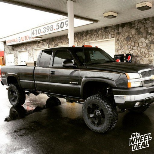 20x9" Matte Black KMC XD Rockstar II wheels on a 2003 Chevy 2500HD 2003 Chevy 2500HD with 20x9" XD Matte Black Rockstar II wheels