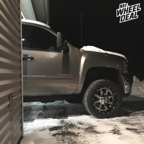 285-50-20 Nitto 420S tires with 20x10" Fuel Maverick Black with Chrome wheels on a 2012 Chevy Silverado 2500HD 20x10 Fuel Maverick Black with Chrome wheels with 285-50-20 Nitto 420S tires on a 2012 Chevy Silverado 2500HD
