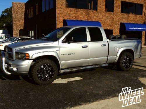 2003 RAM 2500 with 20x10 Fuel Offroad Lethal -12 wheels and 33X12.50R20 Atturo Trail Blade MT tires 20" Fuel Lethal -12 wheels with 33" Atturo Trail Blade MT tires on a 2003 RAM 2500