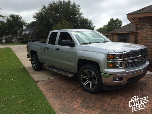 2014 Chevy Silverado 1500 with 20x9 Tuff T01 Red Black wheels with 275/55/20 Nitto Terra Grappler tires 20x9" Tuff T01 Red Black wheels with 275/55/20 Nitto Terra Grappler tires on a 2014 Chevy Silverado 1500