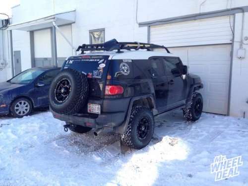 16x8" Raceline Raptor 981 Black wheels with LT285/75/16 General Grabber AT2 tires on a 2007 FJ Cruiser 16x8 Raceline 981 Raptor Black wheels with LT285/75/16 General Grabber AT2 tires on a 2007 FJ Cruiser