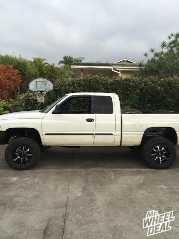 18x10" Moto Metal 970 Black wheels -24 offset on a 2002 Ram 2500 18x10 Black Moto Metal 970 wheels -24mm on a 2002 Ram 2500
