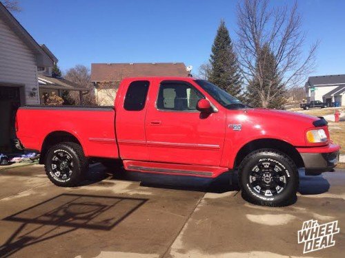 1998 Ford F-150 with 17x8 V-Tec Brutal Black +10 wheels and 285/70/17 BFGoodrich AT TA KO tires 17x8" V-Tec Brutal Black +10 wheels with 285/70/17 BFGoodrich AT TA KO tires on a 1998 Ford F-150
