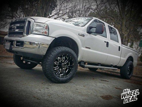 20x10 Eagle Alloy 16 Black wheels on a 2005 Ford F-250 20x10" American Eagle 16 Black wheels on a 2005 Ford F-250