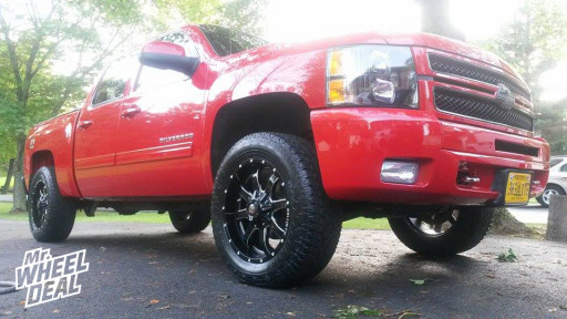 20x9 Ballistic Anvil Black Wheels with P275/60/20 Toyo Open Country AT II Tires on a 2013 Chevy 20x9 Ballistic Anvil Black Wheels with P275/60/20 Toyo Open Country AT 2 Tires on a 2013 Chevy 1500