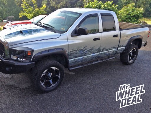 20x12" Fuel Havok Black Wheels with LT305/55/20 Kumho Road Venture AT Tires on a 2007 Ram 1500