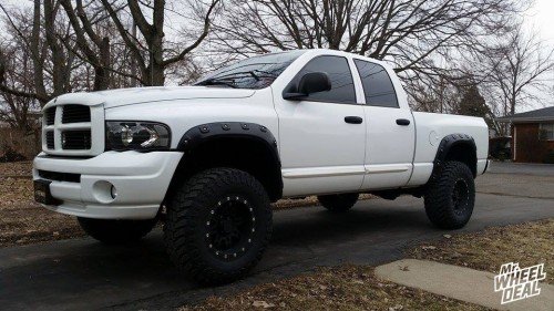 17x9" Black Pro Comp 7031 -6 mm wheels with 35x12.50x17 Atturo Trail Blade MT tires on a 2005 Ram 1500 17x9 Pro Comp 7031 -6 mm Black wheels with 35x12.50x17 Atturo Trail Blade MT tires on a 2005 Ram 1500
