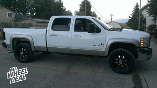 20" RBP 96r Black Machined Wheels with LT33x12.50x20 Nitto Mud Grappler Tires on a 2008 Chevy Silverado 2500HD