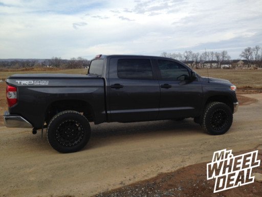 20x9" Method Racing NV Matte Black Wheels with LT295/60/20 Toyo Open Country AT II Tires on a 2014 Toyota Tundra 20x9" Method Racing NV Matte Black Wheels with LT295/60/20 Toyo Open Country AT II Tires on a 2014 Toyota Tundra