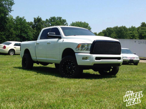 20x10 Fuel Krank Black Milled wheels with LT305/55/20 Mickey Thompson Baja ATZP3 tires on a 2007 RAM 2500 20x10" Fuel Offroad Krank Black Milled wheels with LT305/55/20 Mickey Thompson Baja ATZP3 tires on a 2007 RAM 2500
