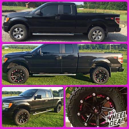 20x9" Ballistic Jester Black Wheels with 305/55/20 Nitto Trail Grappler Tires on a 2012 Ford F-150 305/55/20 Nitto Trail Grappler Tires with 20x9 Ballistic Jester Black Wheels on a 2012 Ford F-150