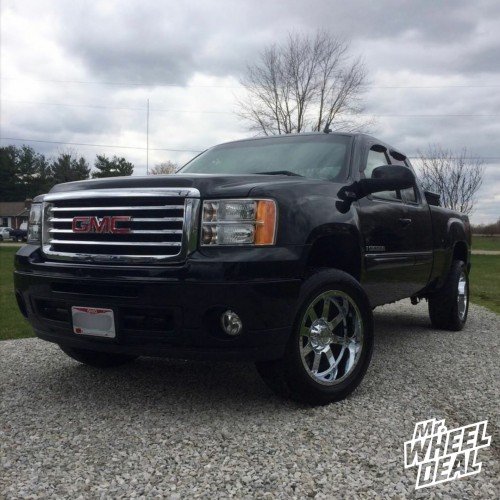 20x10 Chrome Gear Big Block wheels with 305/50/20 Nitto NT420S tires on a 2008 GMC Sierra 1500 2008 GMC Sierra 1500 with 20x10" Gear Big Block Chrome wheels and 305/50/20 Nitto NT420S tires