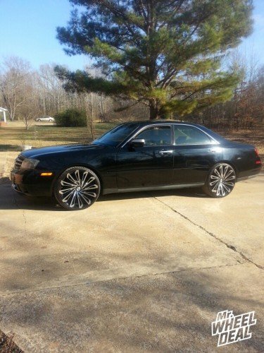 22x8.5 Starr SKS Black and Milled wheels +34 offset with 2003 Infiniti M45 2003 Infiniti M45 with 22x8.5" Black and Milled Starr SKS wheels +34 offset