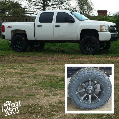 20x10 Fuel Offroad Coupler Black wheels with 35x12.50r20 Nitto Trail Grappler MT tires on a 2009 Chevy Silverado 1500 20x10" Fuel Coupler Black wheels with 35x12.50r20 Nitto Trail Grappler MT tires on a 2009 Chevy Silverado 1500