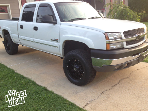2003 Chevy Silverado 2500HD with 18x9 Dropstars 645B Satin Black Wheels with Milled Accents Dropstars 645B Satin Black Wheels with Milled Accents 18x9 on a 2003 Chevy Silverado 2500HD