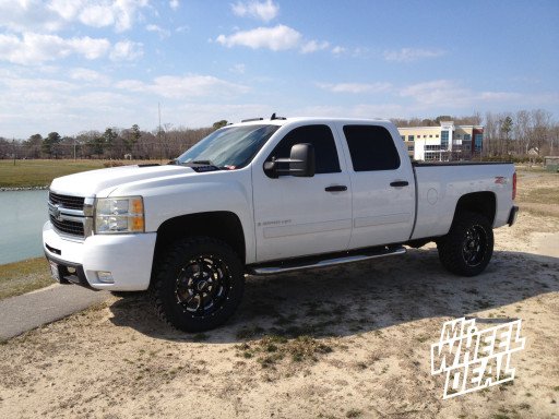 20x9" Novakane Death Metal Wheels with 33x12.50x20 Toyo MT Tires on a 2007 Silverado 2500 HD