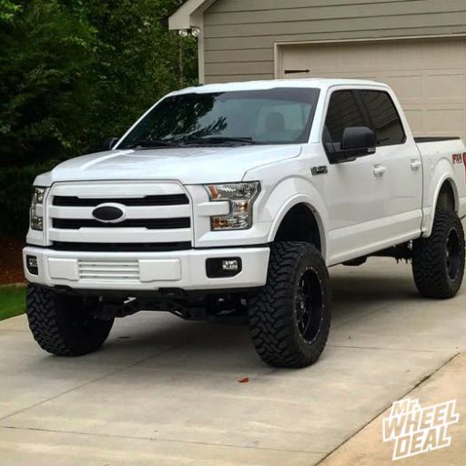20x10" Fuel Off-Road Krank -24mm Black wheels with 35X12.50R20LT Toyo Open Country MT tires on a 2016 Ford F150
