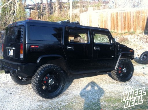 22x9.5" Milanni Kool Whip 8 Wheels with 325/50/22 Nitto Trail Grappler MT Tires on 2003 Hummer H2