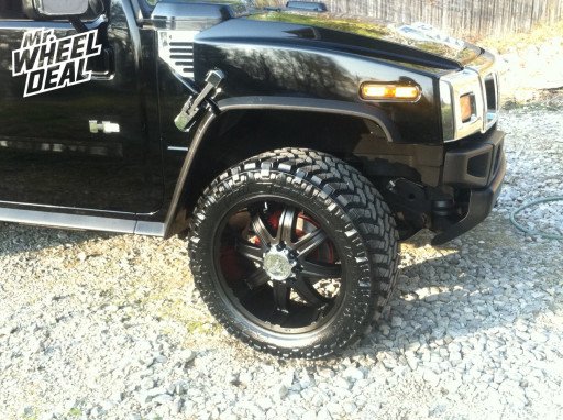 22x9.5" Milanni Kool Whip 8 Wheels with 325/50/22 Nitto Trail Grappler MT Tires on a Hummer H2